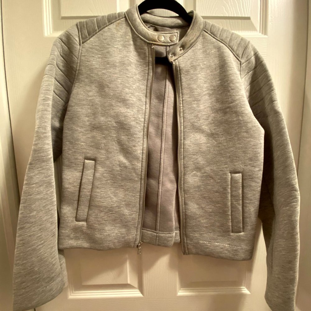 GAP Gray Knit Casual Moto or Bomber Jacket